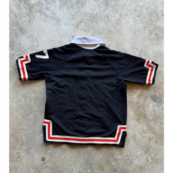 Vintage 1970s Champion Button Up Size Small Nylon Orange/Black Bowling Shirt - Picture 2 of 5